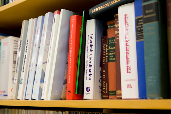 A bookshelf with books