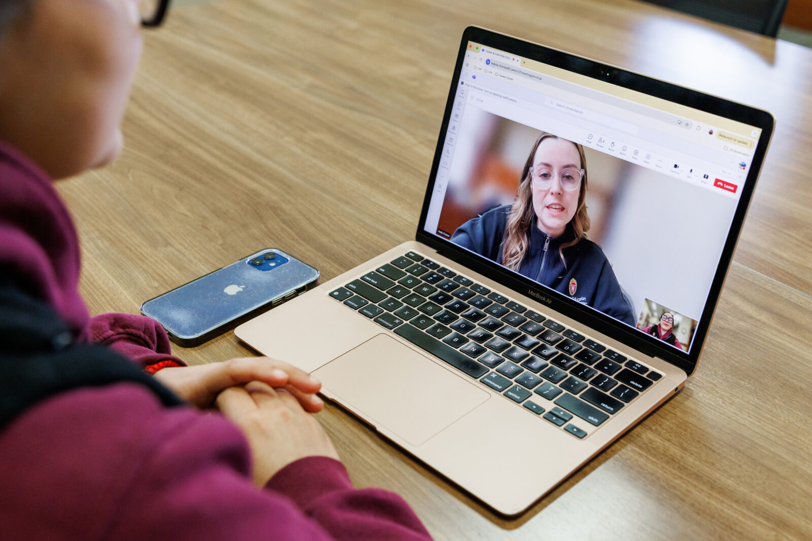 Video call on a laptop