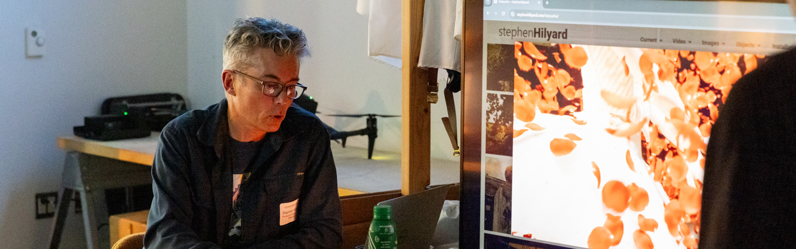 Person showing off Graphic Design