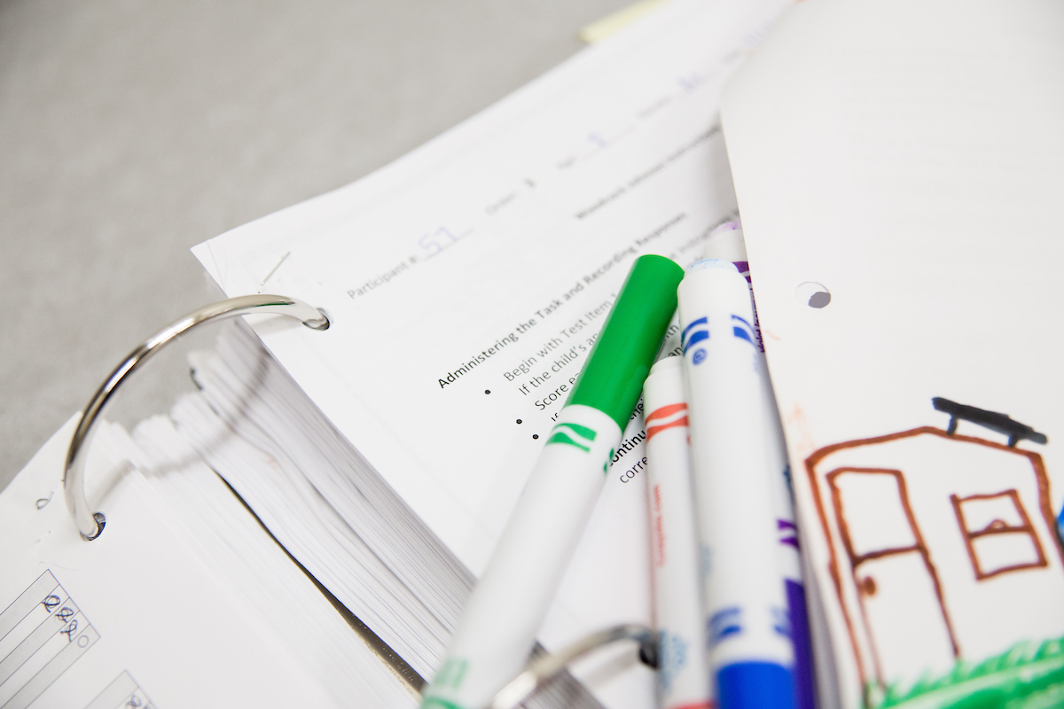 Markers on some binder pages