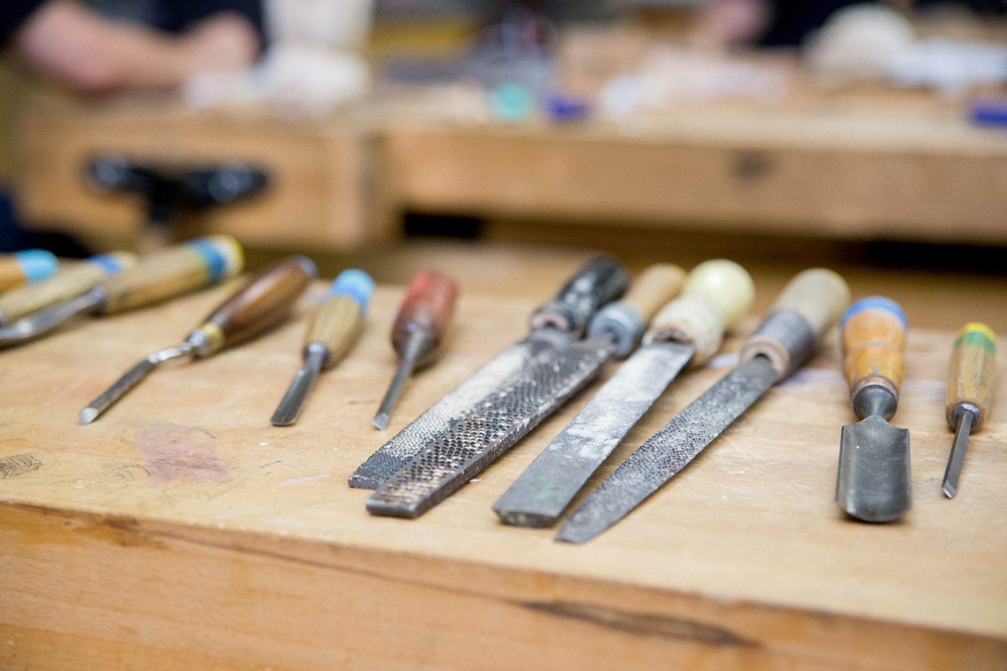 Wood working tools on a table