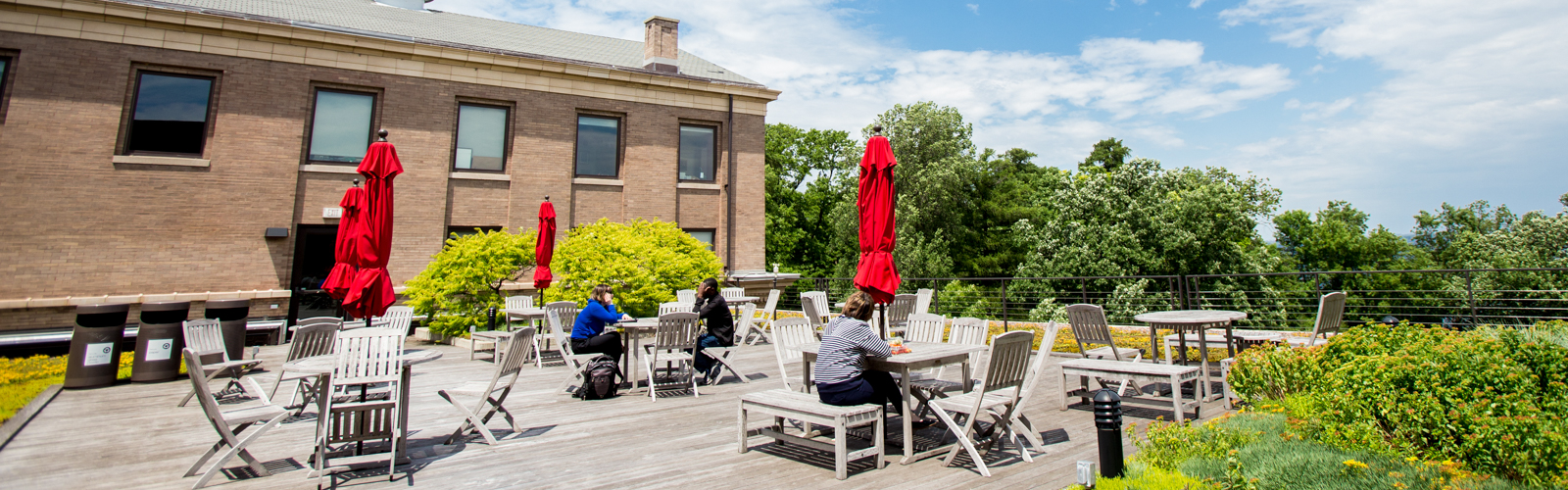 Education building patio on a sunny day