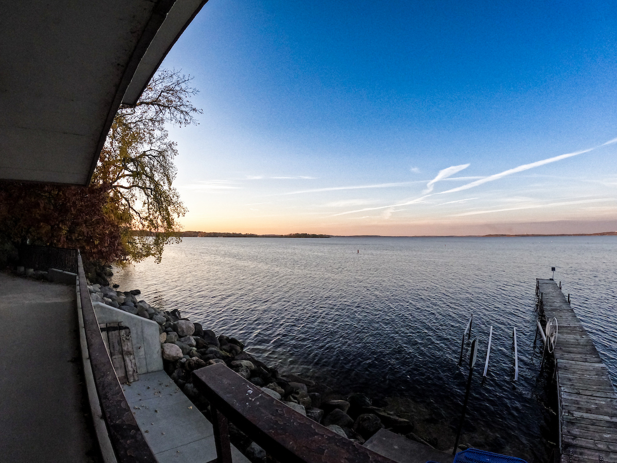 the lake at sunset